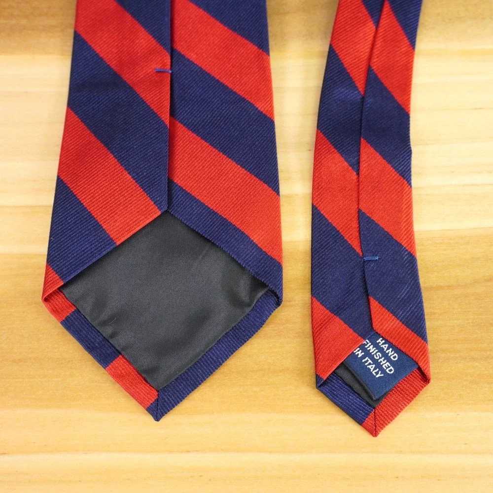 Polo Ralph Lauren Tie Kids Red Navy Blue Striped Silk Italian Classic Preppy